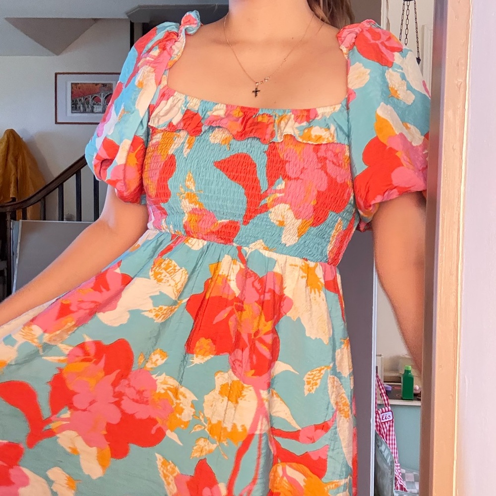 ODDY Colorful Floral Mini Dress